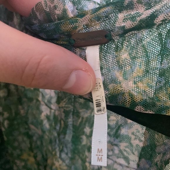 Green Floral Multi Sheer Ruffle Top - Picture 3 of 4